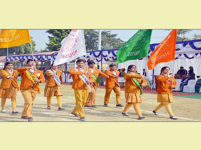 March past by students of MVM Jabalpur - I on the occasion of 
Annual Spots Day.