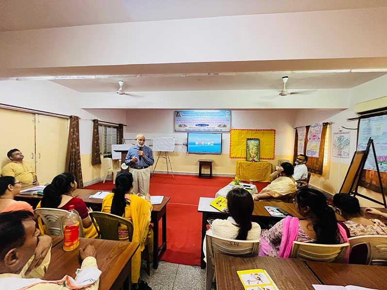 Nine days In-house Teachers Training Programme has started at Maharishi Vidya  Mandir School, Sector 36 Noida. There are 85 Teachers from MVM Noida, Maharishi Nagar, Aligarh Main, Aligarh I and Aligarh II. Inauguration was done with Gurupujan and lighting the lamp by Director Education Shri C. D.Sharmaji. Thereafter, Resource Persons started the Maharishi Consciousness Based Education course I with the help and guidance of course Director Dr. Veena Bahuguna and Assistant course Director Mr. Sudhir Jadoun. Brahmachari Girish Ji, Chairman of Maharishi Group of Educational Institutions has addressed the group via video conferencing, inspiring teachers to focus on overall development and holistic education of students and the society.