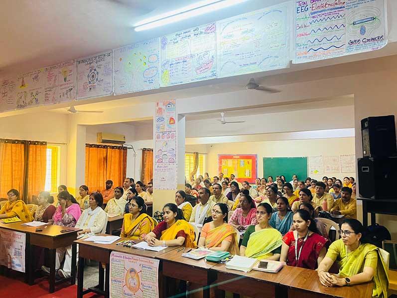 Nine days In-house Teachers Training Programme has started at Maharishi Vidya  Mandir School, Sector 36 Noida. There are 85 Teachers from MVM Noida, Maharishi Nagar, Aligarh Main, Aligarh I and Aligarh II. Inauguration was done with Gurupujan and lighting the lamp by Director Education Shri C. D.Sharmaji. Thereafter, Resource Persons started the Maharishi Consciousness Based Education course I with the help and guidance of course Director Dr. Veena Bahuguna and Assistant course Director Mr. Sudhir Jadoun. Brahmachari Girish Ji, Chairman of Maharishi Group of Educational Institutions has addressed the group via video conferencing, inspiring teachers to focus on overall development and holistic education of students and the society.