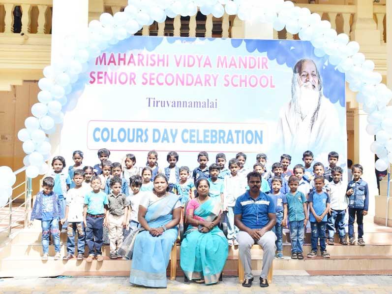 Principal Smt. R. Anitha, staff members and students of MVM
Tiruvannamalai celebrated Colour Day.