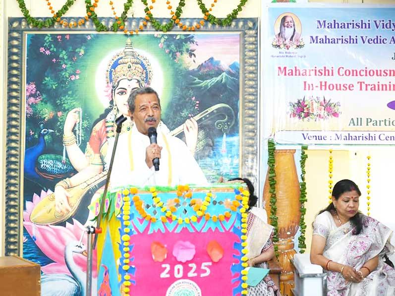 Launch of nationwide training program on consciousness-based education propounded by Maharishi Mahesh Yogi Ji.
A six-day nationwide training program on Maharishi Consciousness-based Education method started from 1 May 2025 at Maharishi Center for Educational Excellence Bhopal.